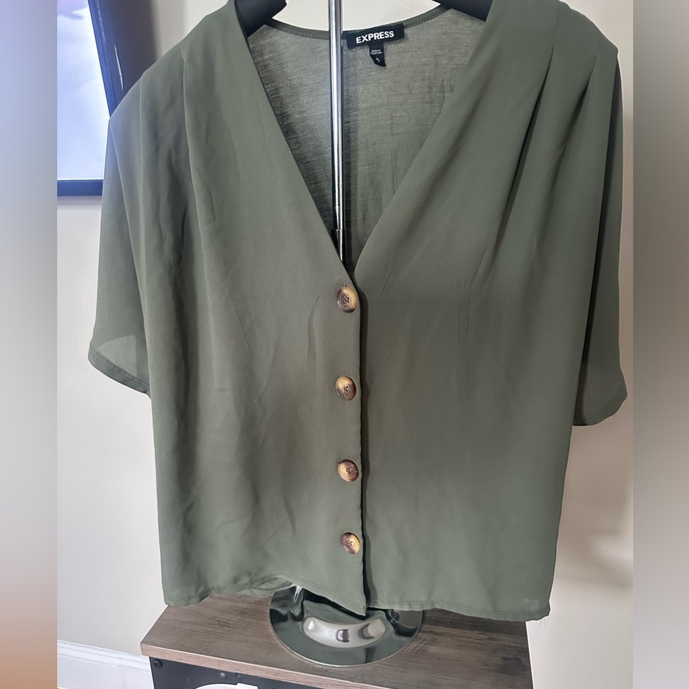 Express Olive Green Medium Dolman Sleeve Tee